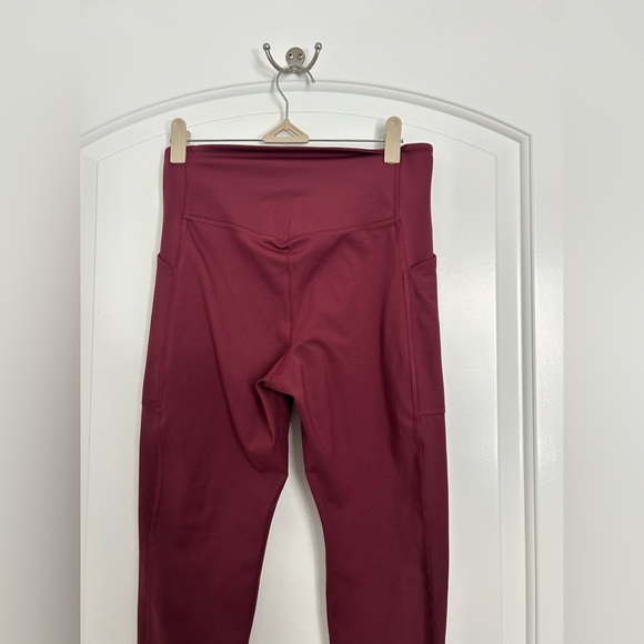 Girlfriend Collective Burgundy Ribbed High Waisted Leggings Women's Size medium - Picture 8 of 12